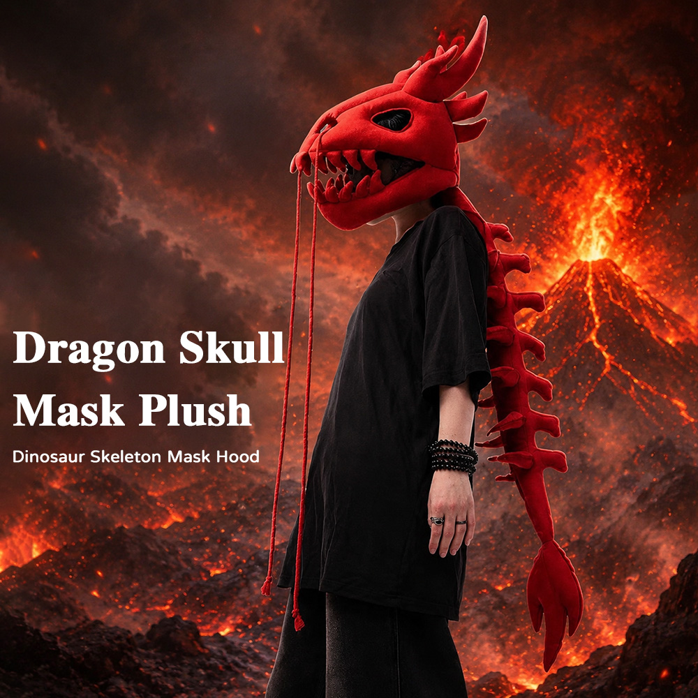 Photography With Lighting - Dragon Skull Spine Plush Hood Long