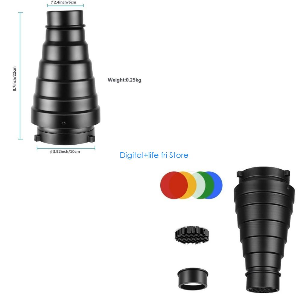 Photography Lighting Modifiers - E06D Photography Metal Snoot for Bowens