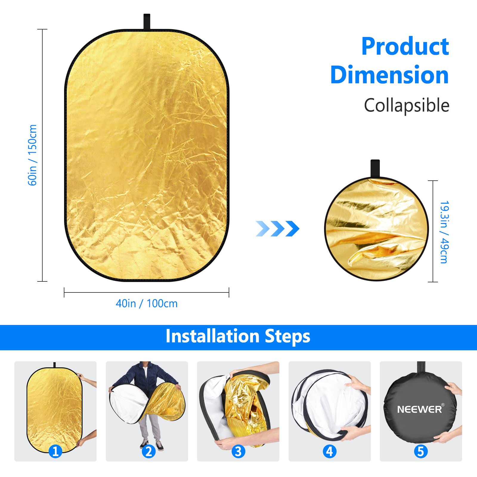 NEEWER Light Reflectors for Ph - Reflector Disc Silver ulasan dan harga