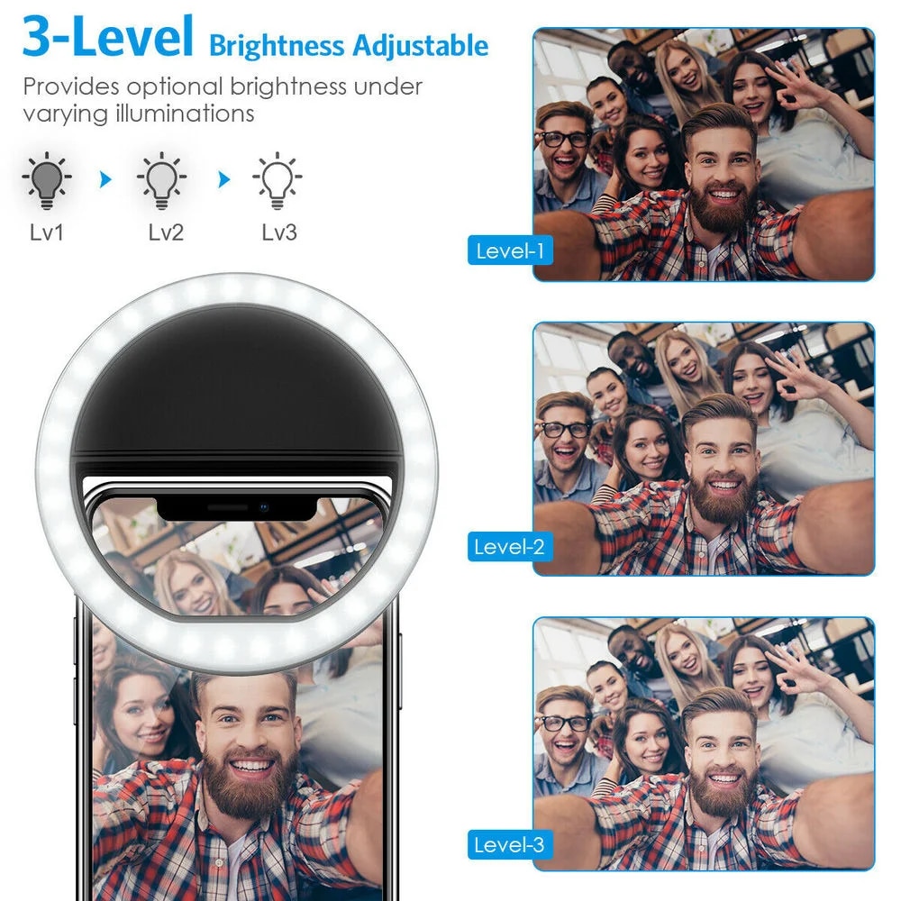 USB Rechargeable LED Selfie Ri - Photography Lighting Description ulasan dan harga