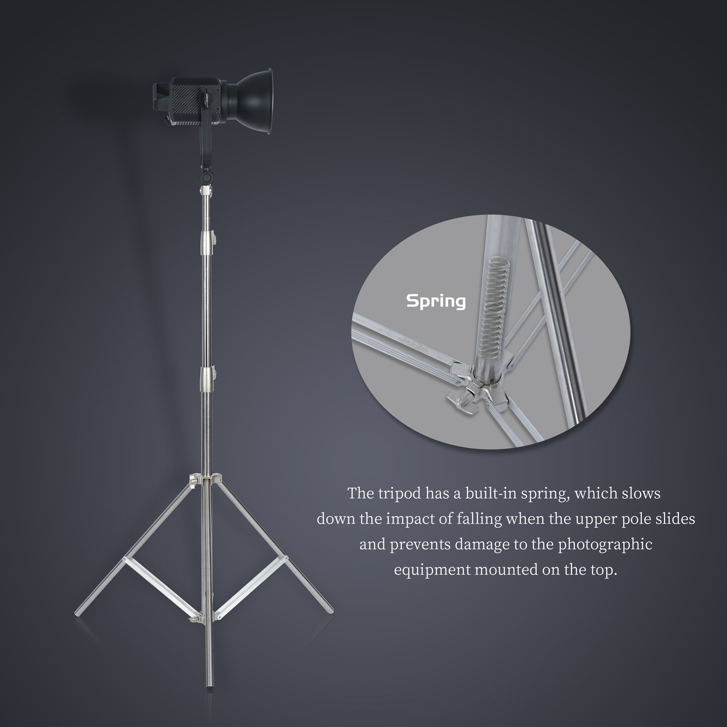 SH 2.8M Stainless Steel Light  - Photography Lighting Description ulasan dan harga