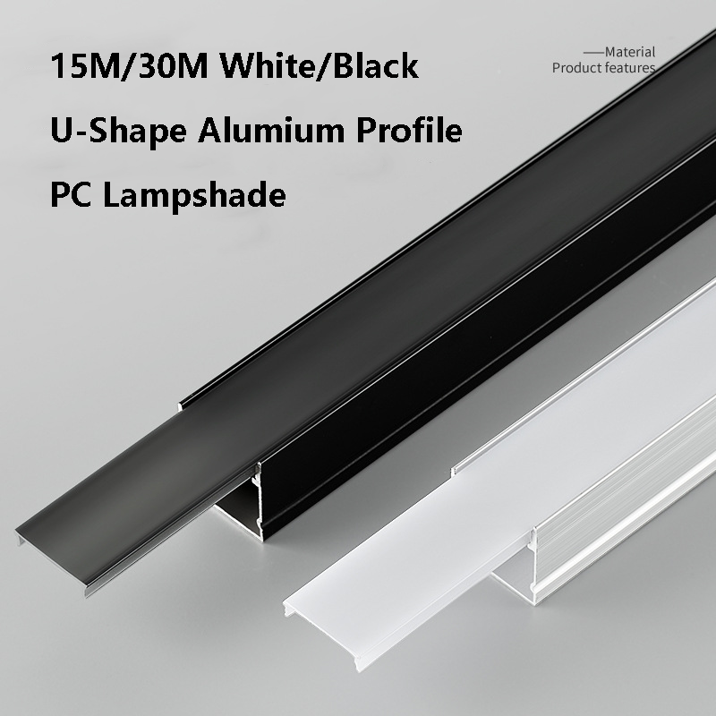 White/Black U-Shape Alumium Pr - Diffusion Material Roll ulasan dan harga