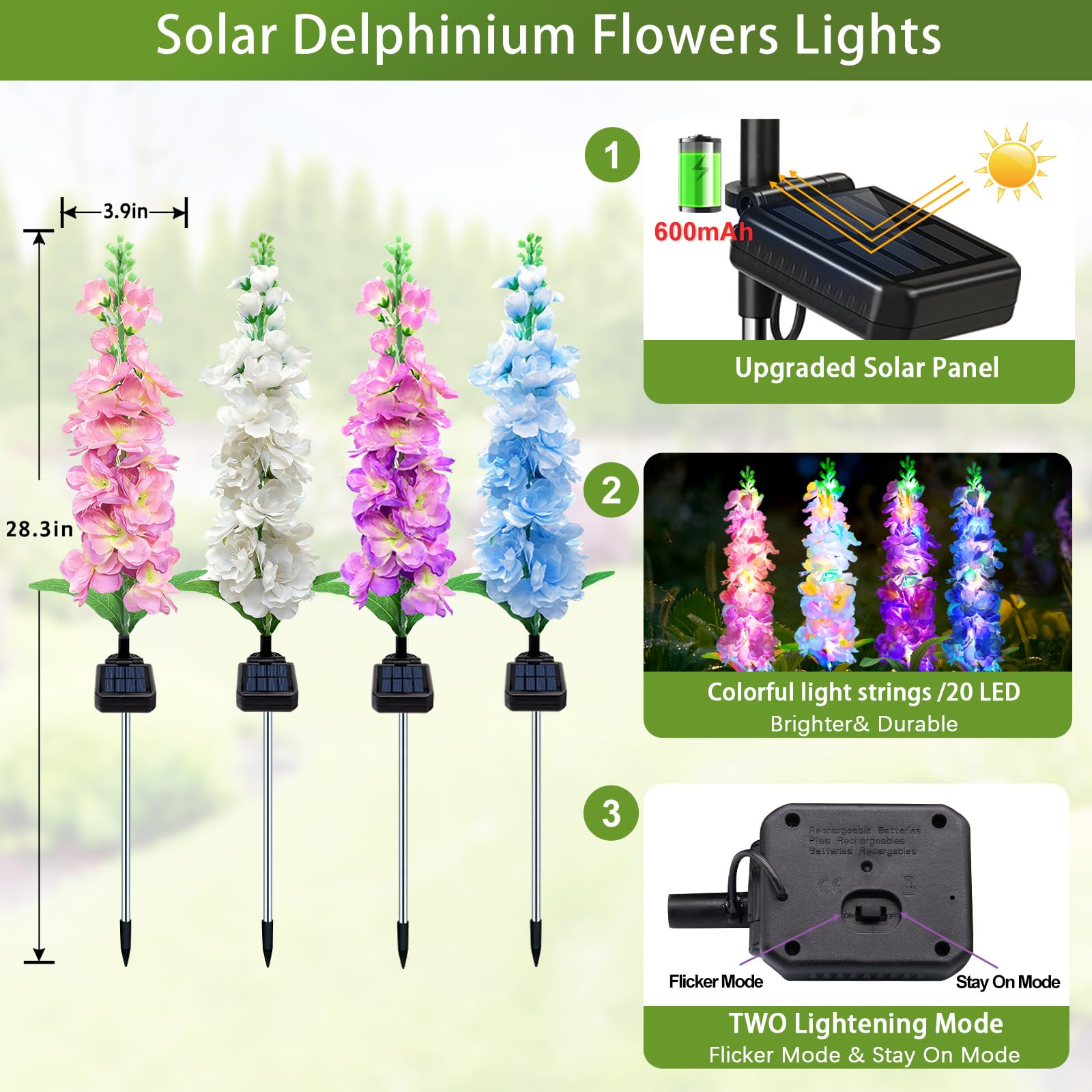 Solar Garden Lights, Solar Del - Flower Photography Led Lighting Pack ulasan dan harga