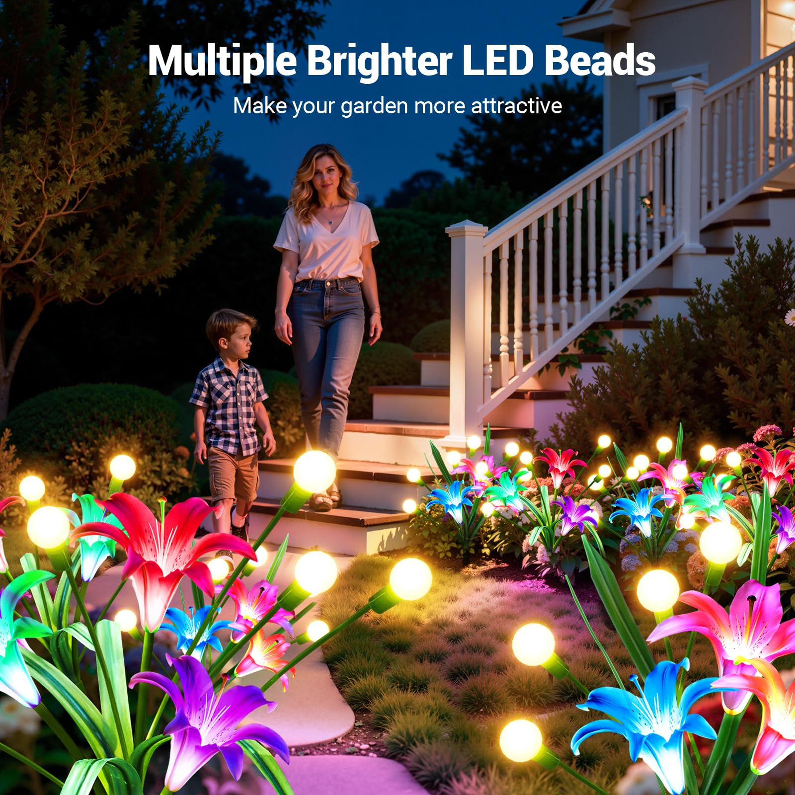 2/4 Pack Upgraded Solar Lights - Flower Photography Led Lighting Pack ulasan dan harga