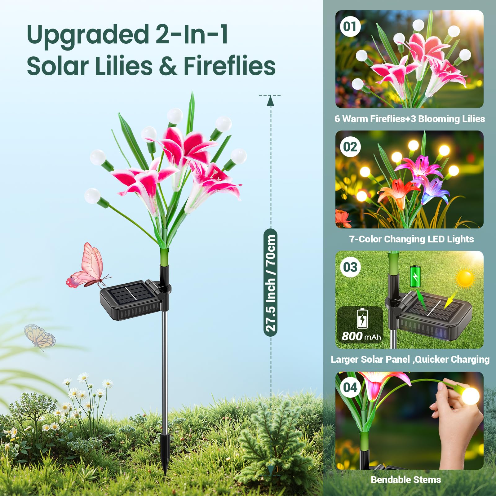 2/4 Pack Upgraded Solar Lights - Flower Photography Led Lighting Pack ulasan dan harga
