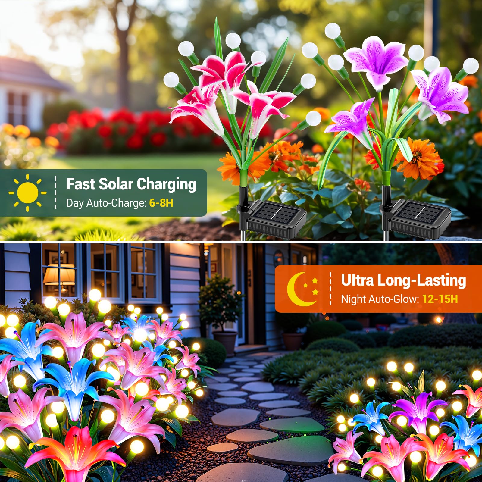 2/4 Pack Upgraded Solar Lights - Flower Photography Led Lighting Pack ulasan dan harga