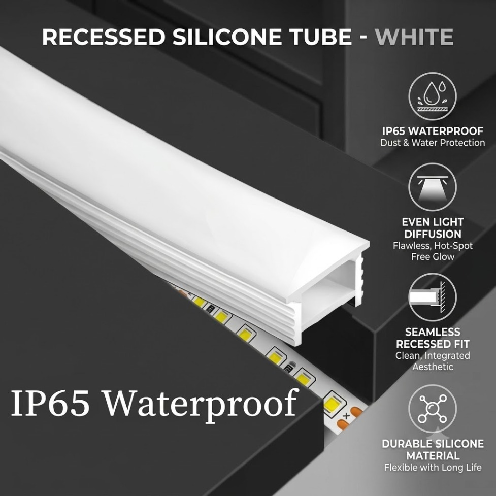 Recessed White Silicone Tube L - Diffusion Material Roll ulasan dan harga