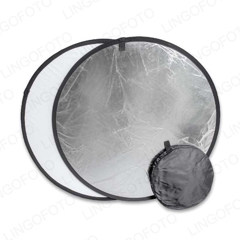 2 in 1 , 40cm Collapsible Roun - Reflector Disc Silver ulasan dan harga