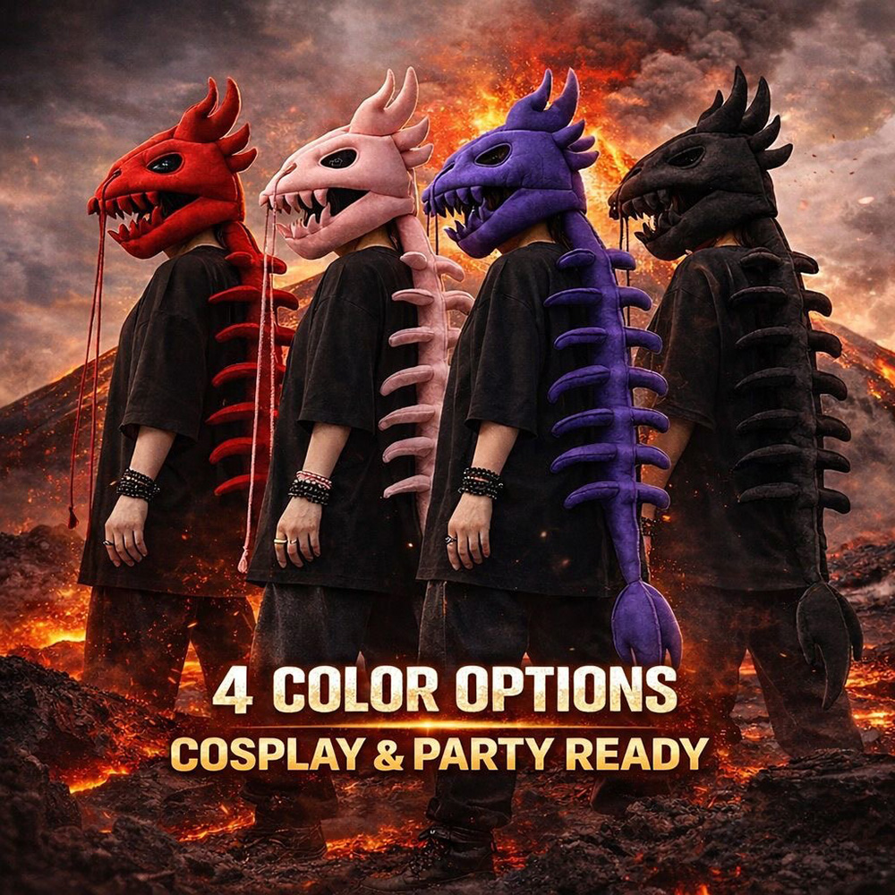 Dragon Skull Spine Plush Hood  - Photography With Lighting ulasan dan harga