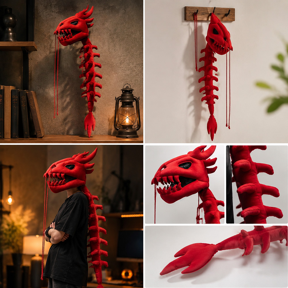 Dragon Skull Spine Plush Hood  - Photography With Lighting ulasan dan harga