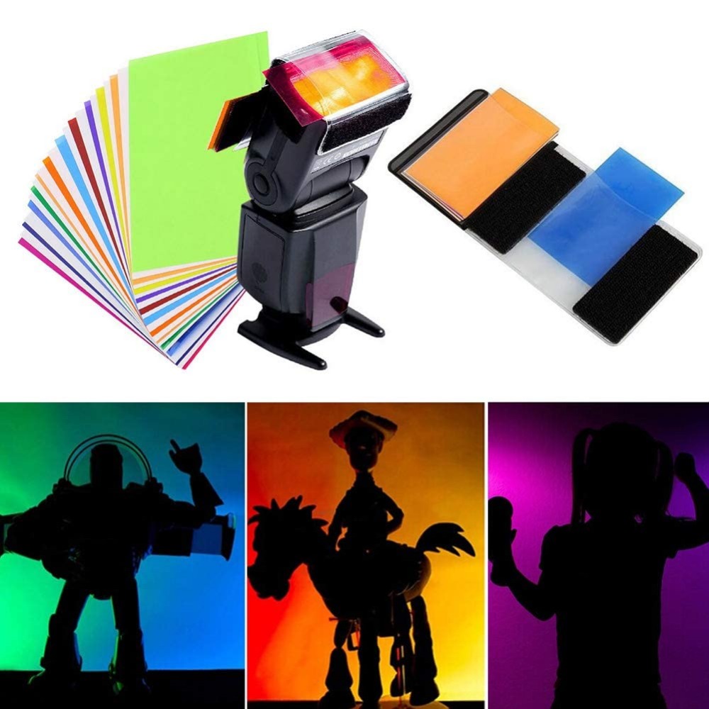 12 Colors Camera Flash Gels Li - Photography Lighting Portrait ulasan dan harga