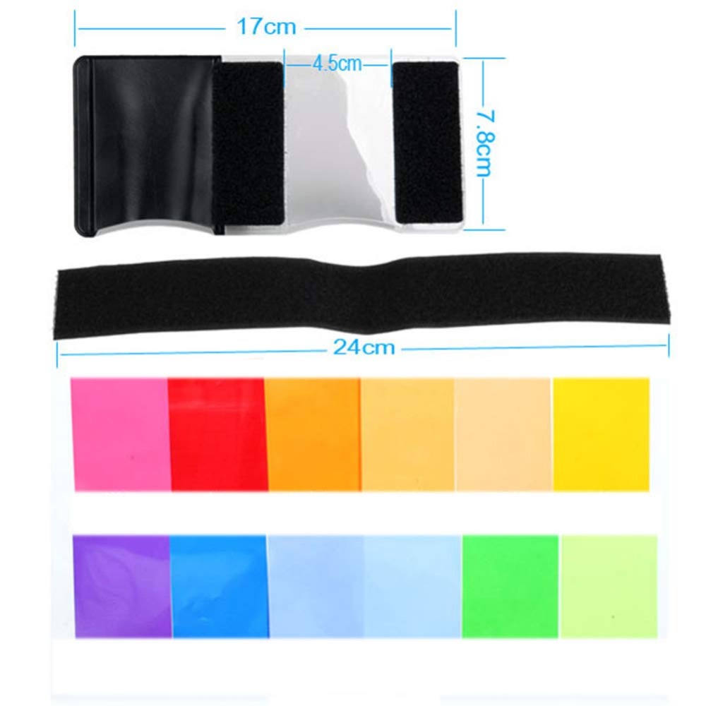12 Colors Camera Flash Gels Li - Photography Lighting Portrait ulasan dan harga
