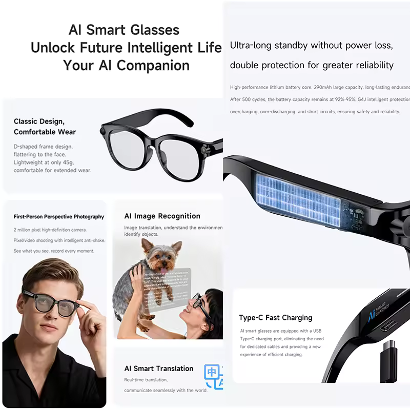 M89-S AI Smart Glasses Equippe - Macro Photography Led Lighting ulasan dan harga