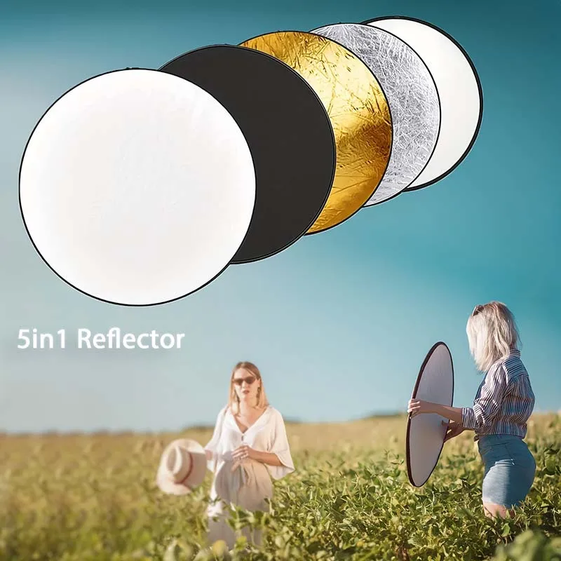 1pc Portable five in one refle - Reflector Disc Silver ulasan dan harga