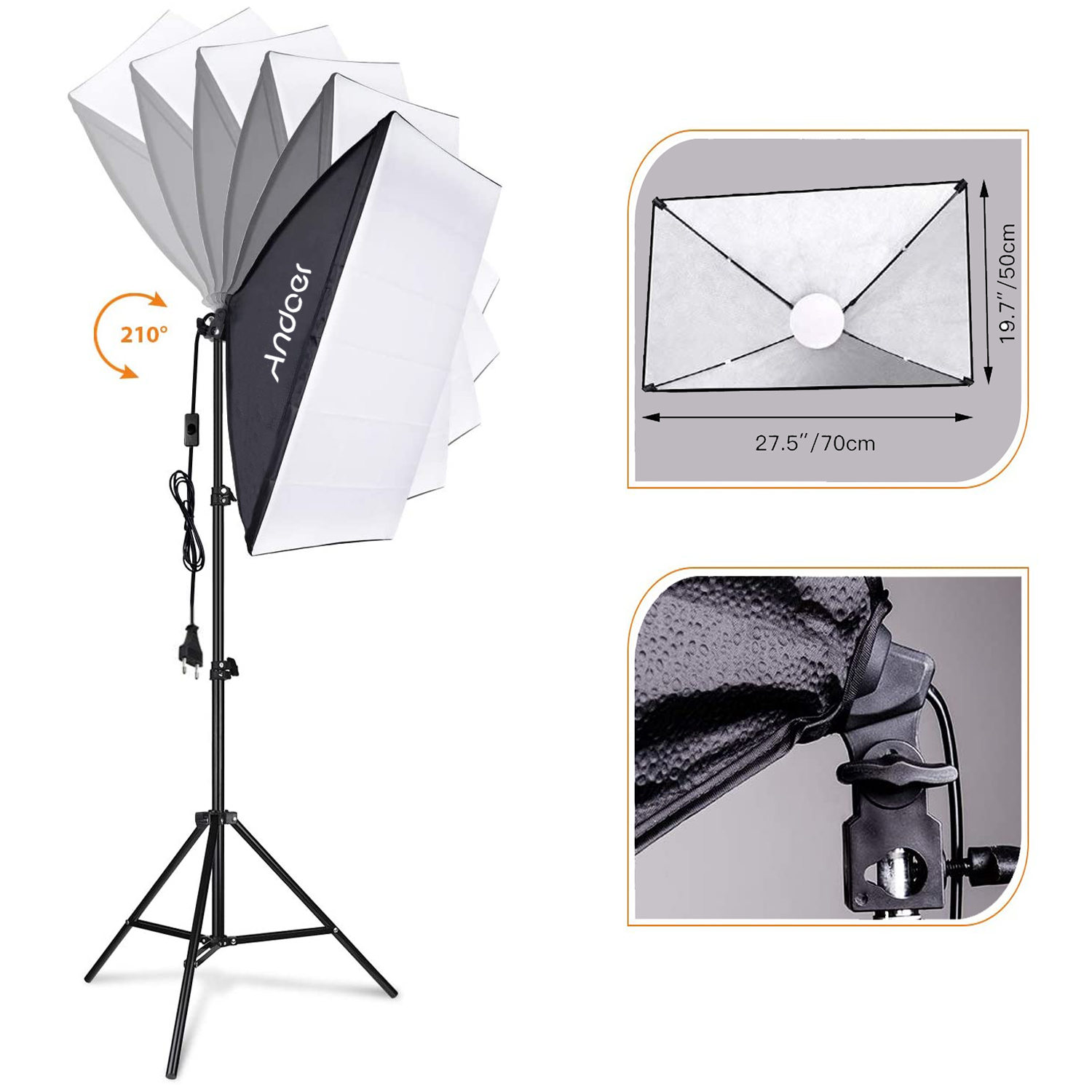 Andoer Softbox Lighting Set St - Photography Lighting Setup ulasan dan harga