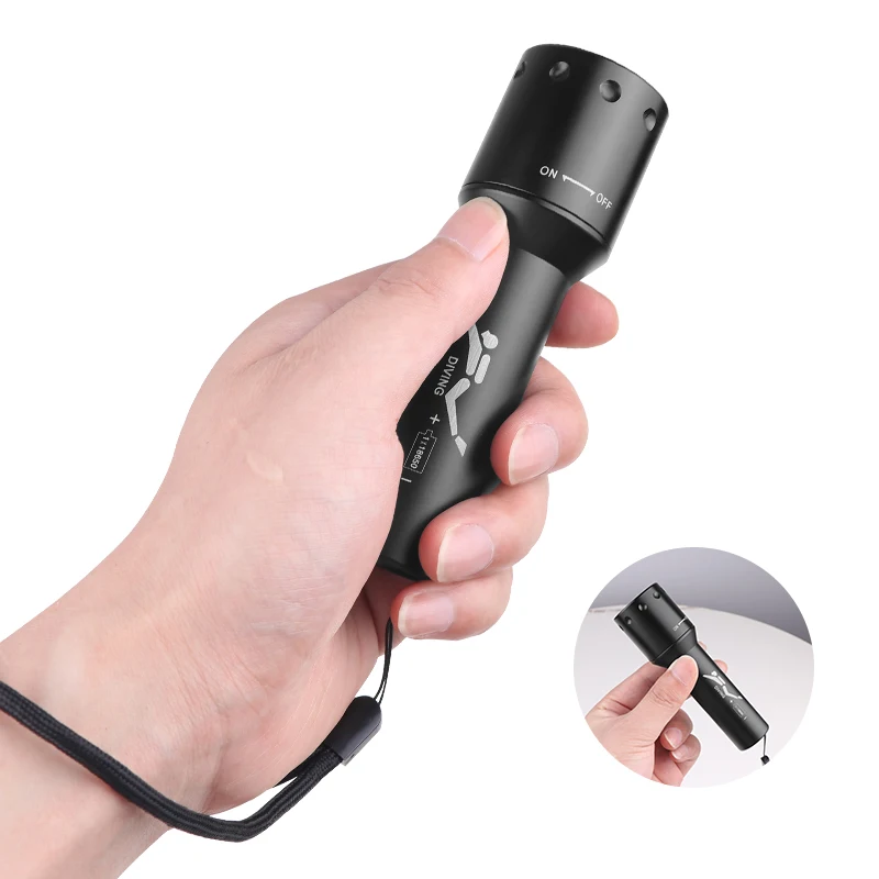New T6 LED Diving Torch Long-R - Photography With Lighting ulasan dan harga