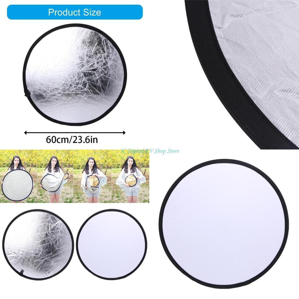 E74D 2 in 1 55-60cm Light Muli - Reflector Disc Silver ulasan dan harga
